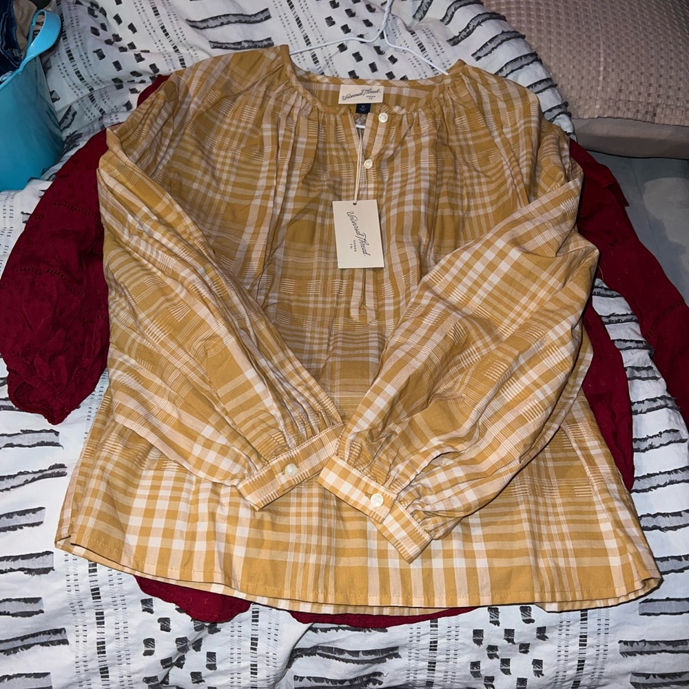 Yellow Plaid Women's Top